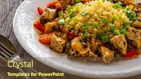  Presentation with nuggets - Theme featuring fried-chicken-nuggets-bulgur-groats background and a  colored foreground