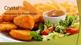  Presentation with nuggets - Beautiful presentation featuring fried chicken nuggets french fries backdrop and a yellow colored foreground