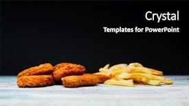  Presentation with fried chicken - Cool new slides with fried chicken nuggets on table backdrop and a black colored foreground
