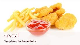  Presentation with nuggets - Cool new PPT layouts with fried chicken nuggets with french backdrop and a lemonade colored foreground