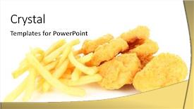  Presentation with nuggets - Slides enhanced with fried chicken nuggets with french background and a white colored foreground
