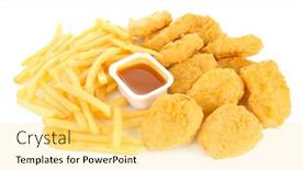  Presentation with nuggets - Amazing presentation design having fried-chicken-nuggets-with-french backdrop and a  colored foreground