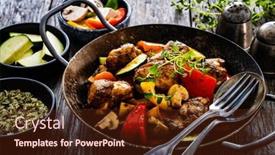  Presentation with nuggets - Slides with fried-chicken-nuggets-with-vegetables background and a tawny brown colored foreground