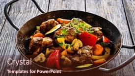  Presentation with nuggets - Presentation consisting of fried-chicken-nuggets-with-vegetables background and a tawny brown colored foreground