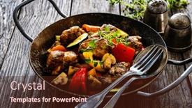  Presentation with nuggets - Slide deck enhanced with fried-chicken-nuggets-with-vegetables background and a tawny brown colored foreground