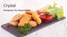  Presentation with fried chicken - Cool new slides with fried chicken nuggets backdrop and a pink colored foreground