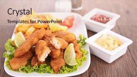  Presentation with fried chicken - Cool new PPT theme with fried chicken nuggets backdrop and a lemonade colored foreground