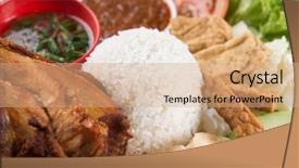  Presentation with malaysian nasi lemak food - PPT layouts enhanced with fried chicken popular traditional malaysian background and a coral colored foreground