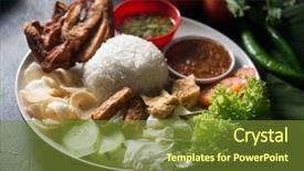  Presentation with malaysian nasi lemak food - PPT layouts having fried chicken popular traditional malaysian background and a tawny brown colored foreground