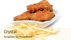  Presentation with chicken little chicks - Beautiful PPT layouts featuring fried chicken wings and fries backdrop and a blonde colored foreground