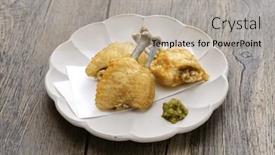  Presentation with fried chicken - Slides enhanced with fried-chicken-wings-with-crispy background and a  colored foreground