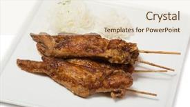  Presentation with fried chicken - Colorful PPT theme enhanced with cascade - slow shutter image backdrop and a gray colored foreground