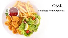  Presentation with salad - Cool new slides with fried chicken with french fries backdrop and a white colored foreground