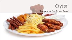  Presentation with chicken - Amazing slide set having fried-chicken-with-fries backdrop and a  colored foreground