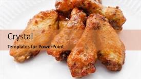  Presentation with fried chicken - PPT layouts consisting of fried chicken background and a gold colored foreground