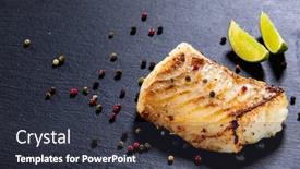  Presentation with stop violence against black women - Amazing presentation theme having fried cod loin on black stone plate backdrop and a tawny brown colored foreground