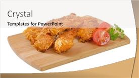  Presentation with fried chicken - Audience pleasing slide set consisting of fried-corn-flake-crusted-chicken backdrop and a sky blue colored foreground
