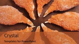  Presentation with crab - Theme having fried crispy crab meat seafood background and a red colored foreground