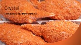  Presentation with crab - Colorful PPT theme enhanced with fried-crispy-crab-meat-seafood backdrop and a red colored foreground