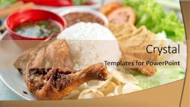  Presentation with malaysian nasi lemak food - Amazing slide set having fried drumstick popular traditional malaysian backdrop and a coral colored foreground