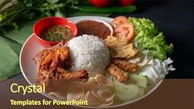  Presentation with lemak - Presentation design consisting of fried drumstick popular traditional malaysian background and a tawny brown colored foreground