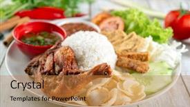  Presentation with lemak - Beautiful PPT theme featuring fried drumstick popular traditional malaysian backdrop and a gold colored foreground