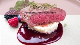  Presentation with tenderloin - Presentation with fried-dry-aged-venison-tenderloin background and a coral colored foreground