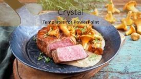  Presentation with wagyu - Presentation theme consisting of fried-dry-aged-wagyu-roast background and a gold colored foreground