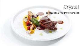  Presentation with green plate - Slide deck consisting of fried-duck-leg-with-young background and a white colored foreground