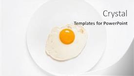 Presentation with white plate - PPT theme with fried-egg-on-the-white background and a  colored foreground