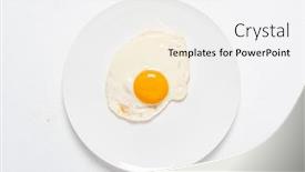  Presentation with white plate - Slide set with fried-egg-on-the-white background and a  colored foreground