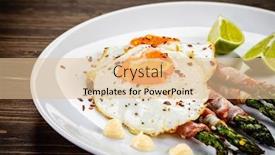  Presentation with asparagus - PPT theme with fried egg with asparagus on white background background and a lemonade colored foreground