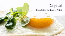  Presentation with spinach - Theme featuring fried-egg-with-yellow-yolk background and a pink colored foreground