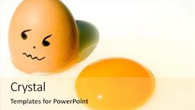  Presentation with eggshell - Audience pleasing presentation design consisting of fried eggs and scared eggshell backdrop and a yellow colored foreground
