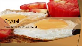  Presentation with pancake - Cool new PPT layouts with fried eggs on pancake over white background backdrop and a yellow colored foreground