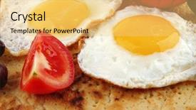  Presentation with pancake - Beautiful slides featuring fried eggs on pancake over white background backdrop and a yellow colored foreground