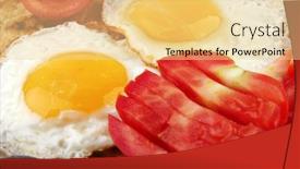  Presentation with pancake - Colorful PPT theme enhanced with fried eggs on pancake backdrop and a blonde colored foreground