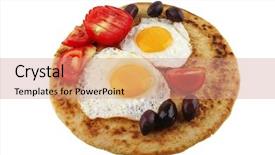  Presentation with pancake - Slides featuring fried eggs on pancake background and a coral colored foreground