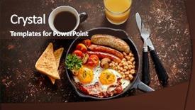  Presentation with tomato juice - PPT layouts consisting of tomato jam - english breakfast in iron cooking background and a tawny brown colored foreground
