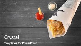  Presentation with fish - Slides with fried fish and chips background and a dark gray colored foreground