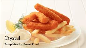  Presentation with fish - Theme having fried fish sticks and french background and a lemonade colored foreground