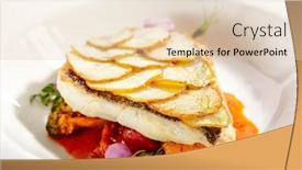  Presentation with main course - Slides enhanced with fried-flounder-fillet-on-baked background and a lemonade colored foreground