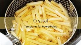  Presentation with deep - Slide set enhanced with fried food - french fries in deep fryer background and a yellow colored foreground