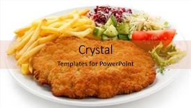  Presentation with hydroponics vegetables hydroponic vegetable - Beautiful presentation design featuring fried food - pork chop french fries backdrop and a gold colored foreground