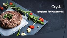  Presentation with burger - Amazing presentation design having fried fresh large beef burger backdrop and a wine colored foreground