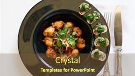  Presentation with french restaurant - Slides featuring fried-frog-legs-in-black background and a tawny brown colored foreground