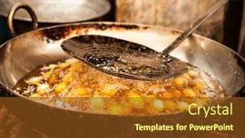  Presentation with indian food - Audience pleasing PPT theme consisting of fried-in-oil-indian-food backdrop and a tawny brown colored foreground
