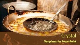  Presentation with indian food - Slide set featuring fried-in-oil-indian-food background and a tawny brown colored foreground