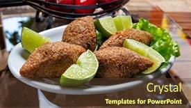  Presentation with kebab - Presentation theme with fried-kebab-traditional-arab-cuisine background and a tawny brown colored foreground