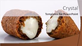  Presentation with kebab - Presentation design consisting of fried-kebab-traditional-arab-cuisine background and a sky blue colored foreground